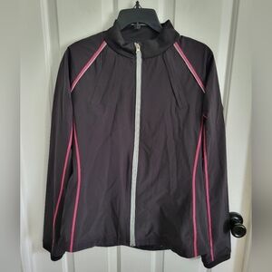NWT Swirlgear Womens Black Pink Full-Zip Pockets Size Medium